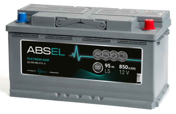 ABSEL AGM 12V L5 95Ah 850A ОП type EURO