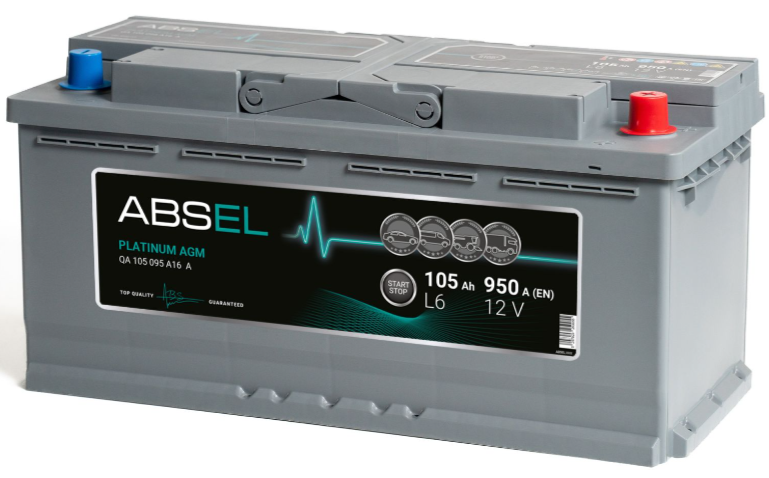 ABSEL AGM 12V L6 105Ah 950A ОП type EURO