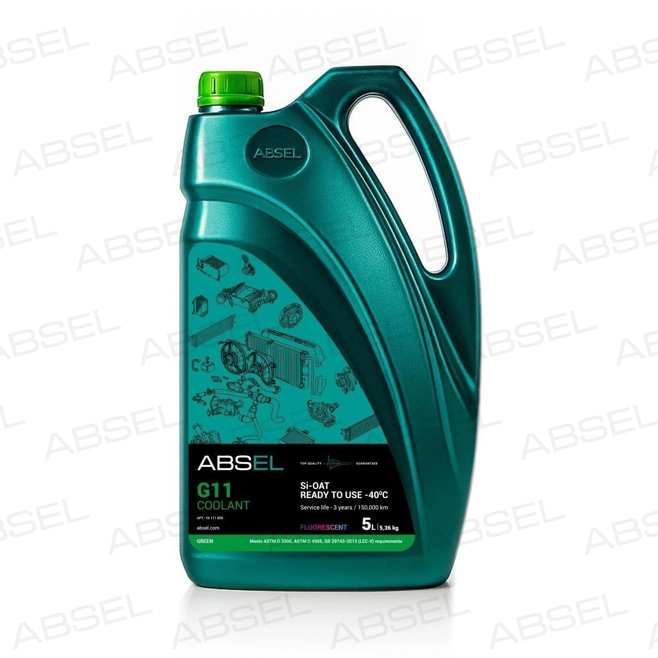 ABSEL G11 GREEN COOLANT Si-OAT -40 5л/5.36кг