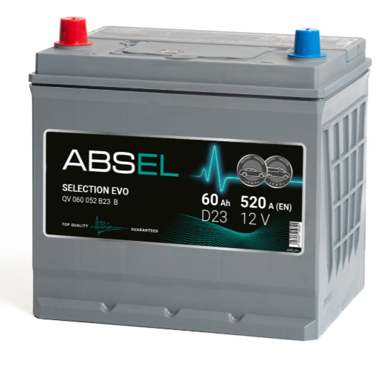 ABSEL SLI 12V D23 60Ah 520A 1  ПП type ASIA