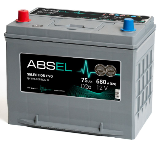 ABSEL SLI 12V D26 75Ah 680A 1  ПП type ASIA
