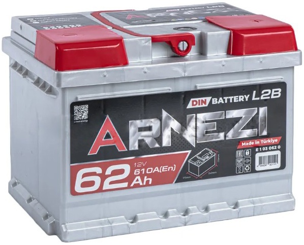 Аккумулятор Arnezi DIN SMF 62 А/ч обратный R(+) 242х175х175 L2B EN610 A