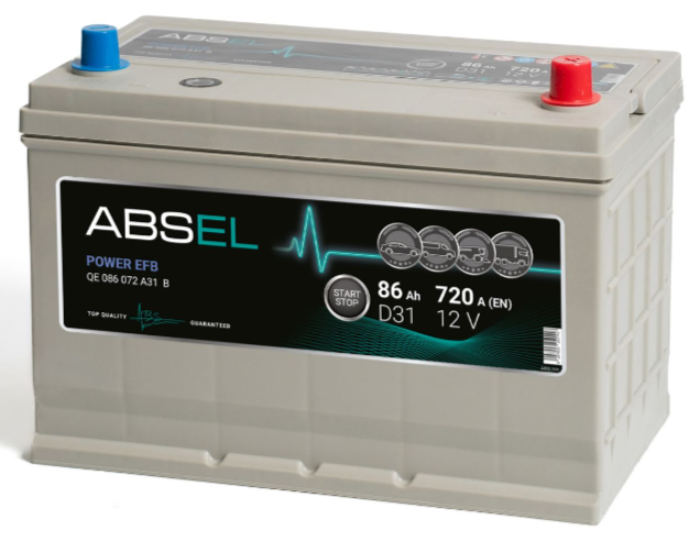 Аккумулятор EFB ABSEL POWER EFB 12V D31 86Ah 720A ОП type ASIA