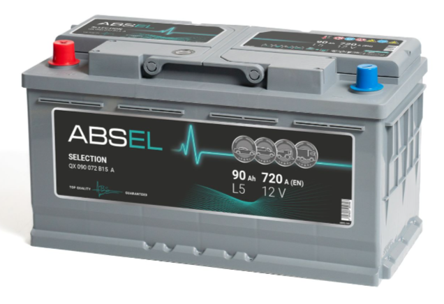 Аккумулятор SLI ABSEL SELECTION 12V L5 90Ah 720A 1  ПП type EURO