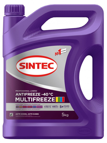 Антифриз Sintec MULTIFREEZE G12 готовый -40 фиолетовый 5 кг 990562