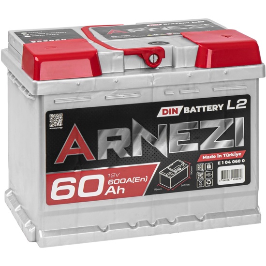 Arnezi DIN SMF 60 А/ч обратный R(+) 242х175х190 L2 EN600 A