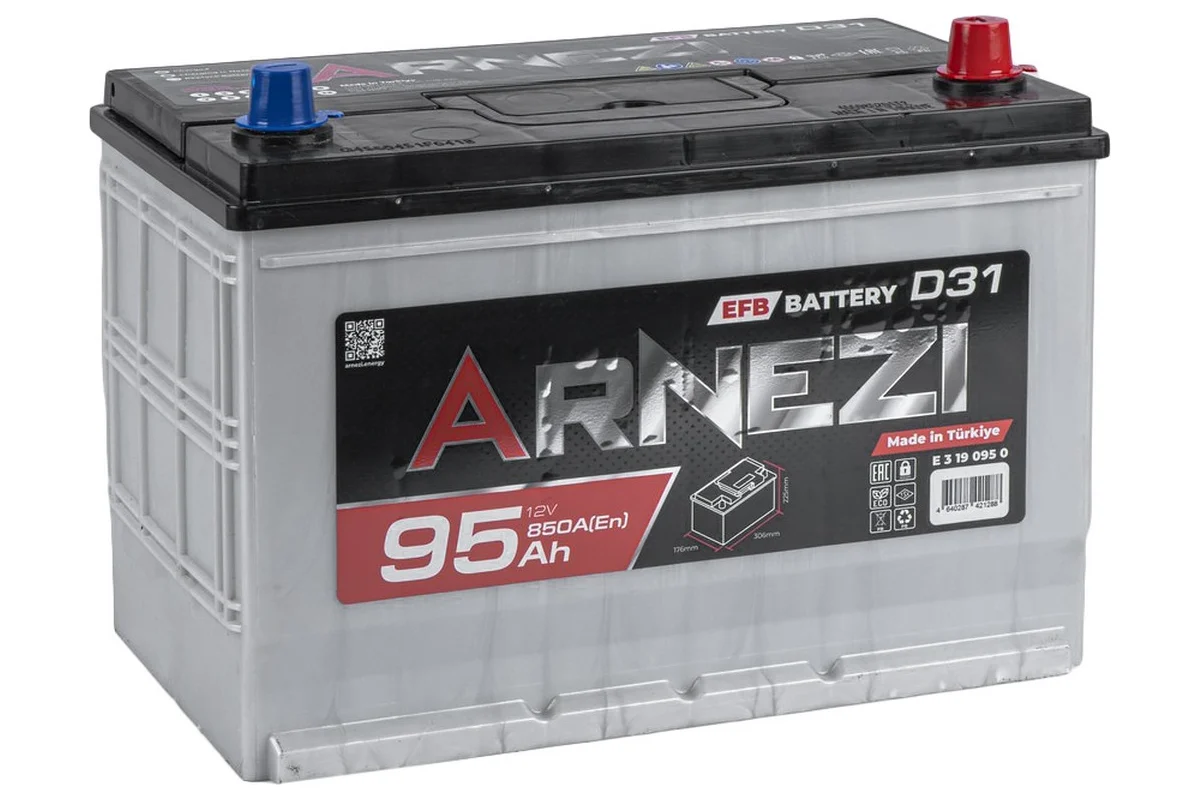 ARNEZI EFB Start-stop 95 А/ч обратный R+ 306x176x225 N70 EN 850 А