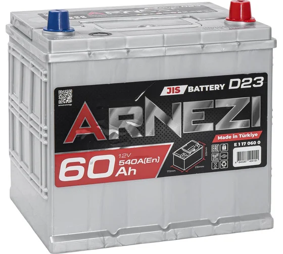 ARNEZI JIS SMF 60 А/ч обратный R+ 230x172x225 D23 EN 540 А