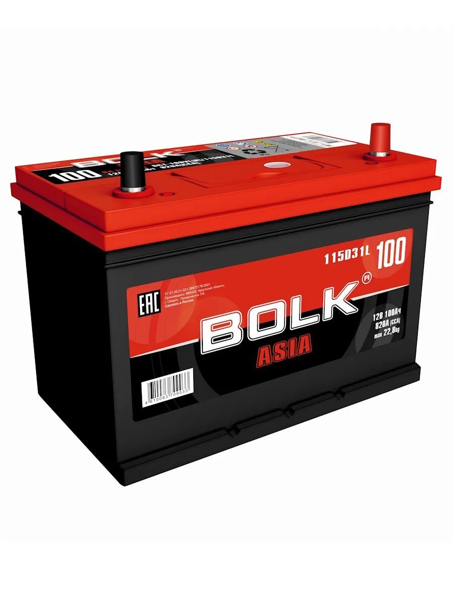BOLK ASIA 100 А/ч обратный R+ 306x175x225 D31 EN 820 А
