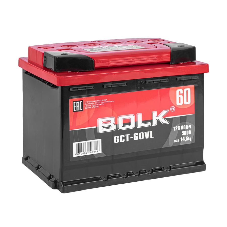 BOLK Standart 60 А/ч прямой L+ 242x175x190 L2 EN 500 А