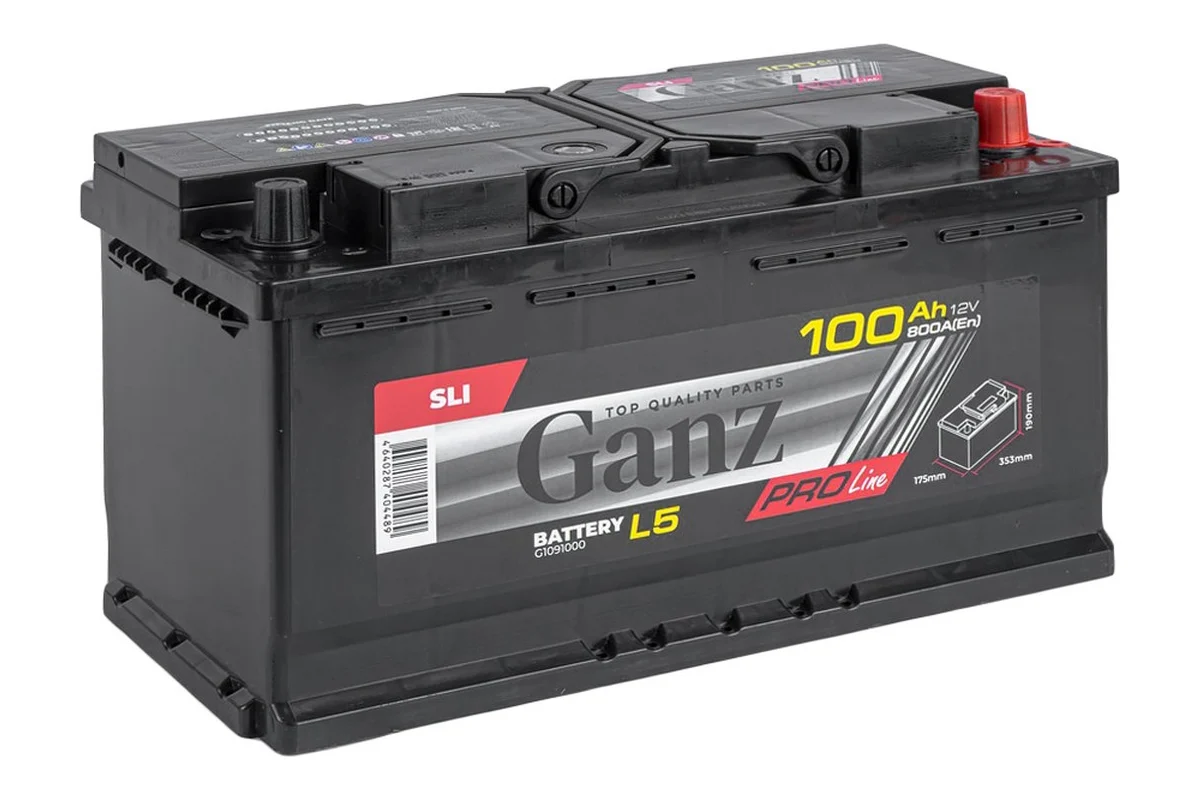 GANZ PRO-Line DIN 100 А/ч обратный R+ 353x175x190 L5 EN 800 А