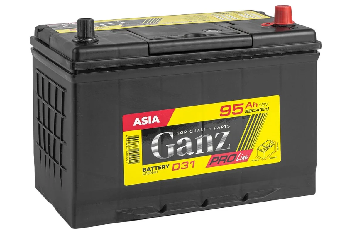 GANZ PRO-Line JIS 95 А/ч обратный R+ 304x173x220 D31 EN 820 А