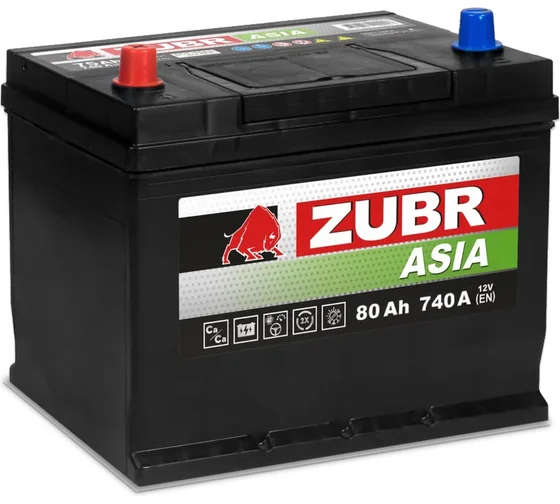ZUBR Premium Asia 80Ah L+ нижний борт