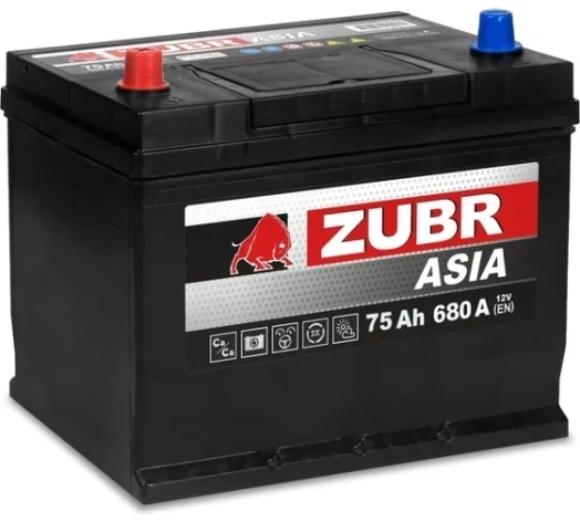 ZUBR Ultra Asia 75Ah L+ нижний борт